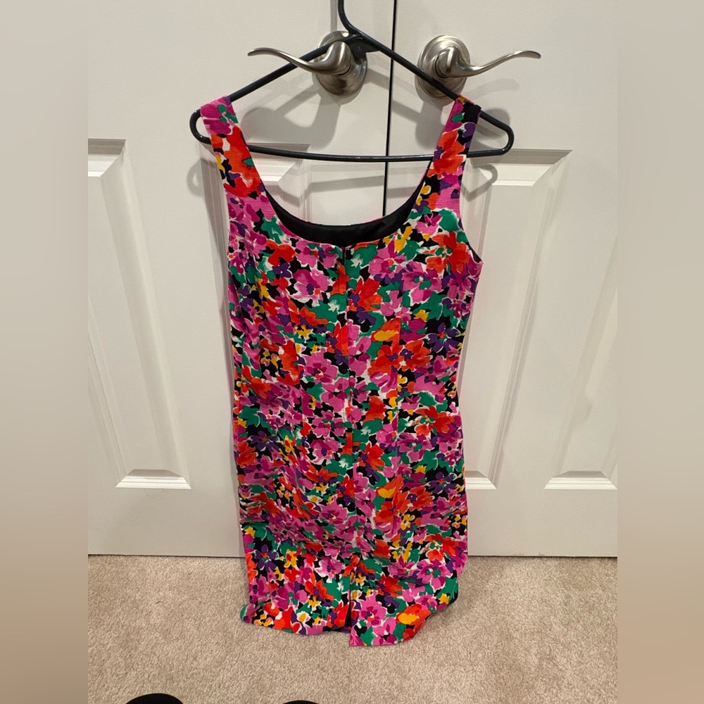 Vintage Floral Multicolor Tank Dress Size 10 - Picture 3 of 5